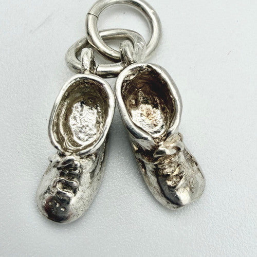 Vintage 925 Sterling Silver Baby Shoe Charm CA22-64