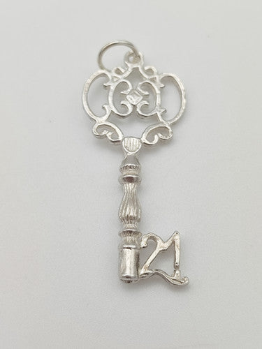 Vintage 925 Sterling Silver 21 Key Charm CA18-79