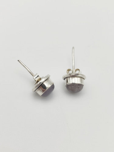 Vintage 925 Sterling Silver Amethyst Stud Earrings PAT28
