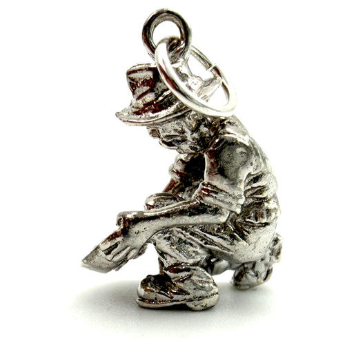 Vintage 925 Sterling Silver Gold Prospector Charm CA27-58