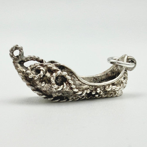 Vintage 925 Sterling Silver Oriental Shoe Charm CA24-34