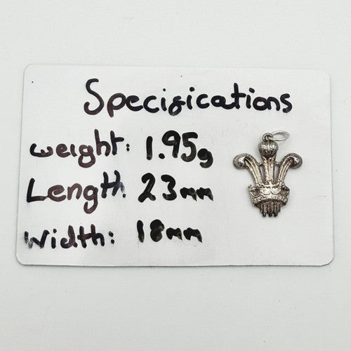 Vintage 925 Sterling Silver Prince Of Wales Charm CA21-32