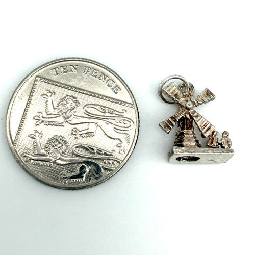 Vintage 925 Sterling Silver Windmill Charm CA27-56