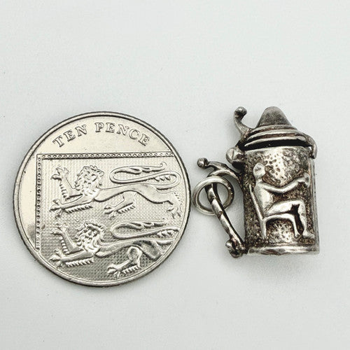 Vintage 925 Sterling Silver Tankard Charm CA23-34