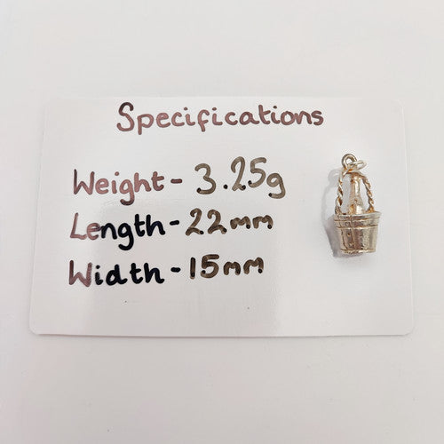 Vintage 925 Sterling Silver Champagne Bucket Charm CA19-7