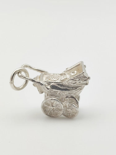 Vintage 925 Sterling Silver Pram Charm CA13-46