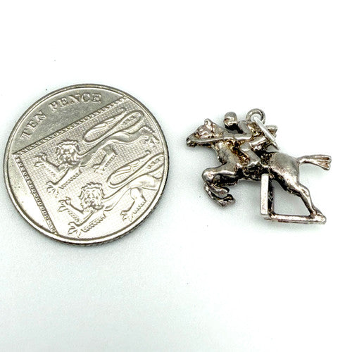 Vintage 925 Sterling Silver Horse Racing Jockey Charm CA27-16