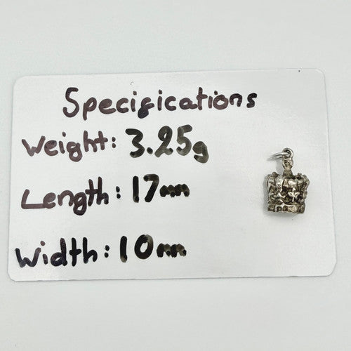 Vintage 925 Sterling Silver Crown Charm CA25-67
