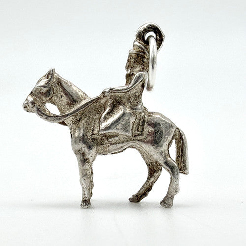 Vintage 925 Sterling Silver Queen Elizabeth Horseback Charm CA29-16
