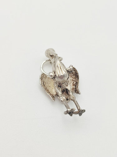 Vintage 925 Sterling Silver Stork & Baby Charm CA16-79