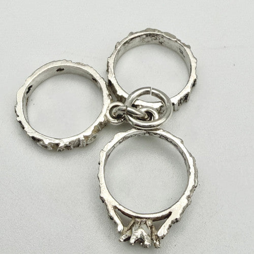 Vintage 925 Sterling Silver Rings Charm CA22-71