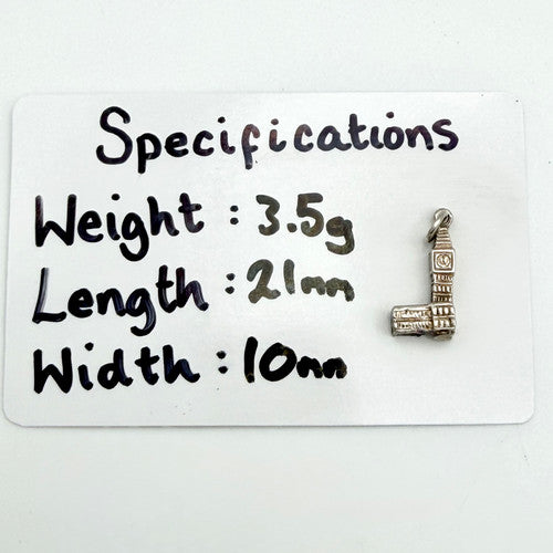 Vintage 925 Sterling Silver Big Ben Charm CA28-14
