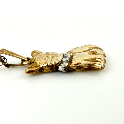 Vintage 9ct Yellow Gold Cat Necklace PG89