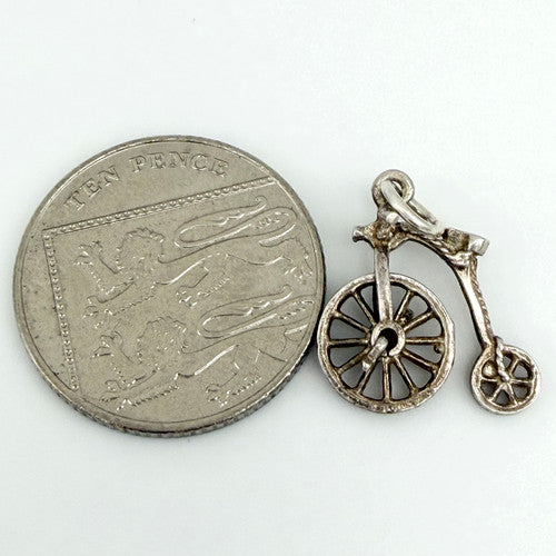 Vintage 925 Sterling Silver Penny Farthing Charm CA28-18