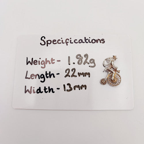 Vintage 925 Sterling Silver Penny-Farthing Charm CA19-3