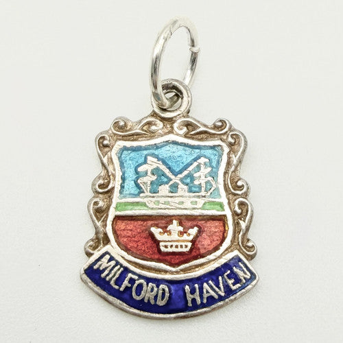 Vintage 925 Sterling Silver Milford Haven Travel Charm CA20-27