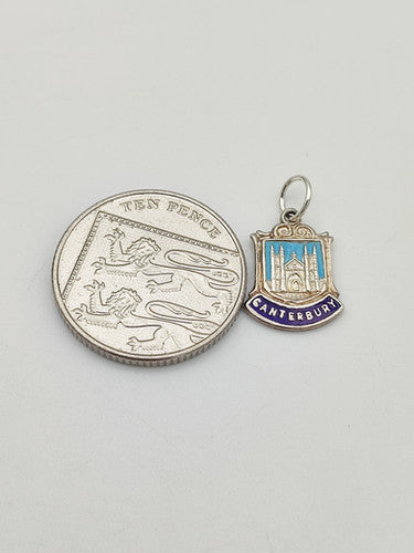 Vintage 925 Sterling Silver Canterbury Travel Charm CA15-79