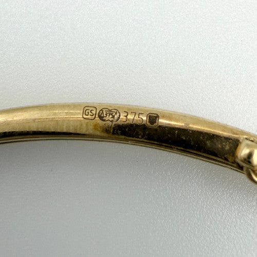 Vintage 9ct Yellow Gold CZ Bangle PG2