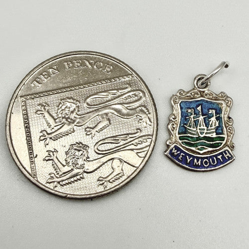 Vintage 925 Sterling Silver Weymouth Travel Charm CA25-58