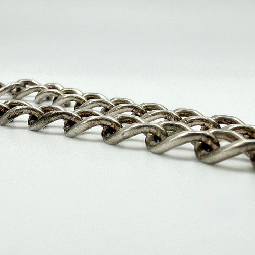 Vintage 925 Sterling Silver Heart Padlock Curb Bracelet Bracelets-63