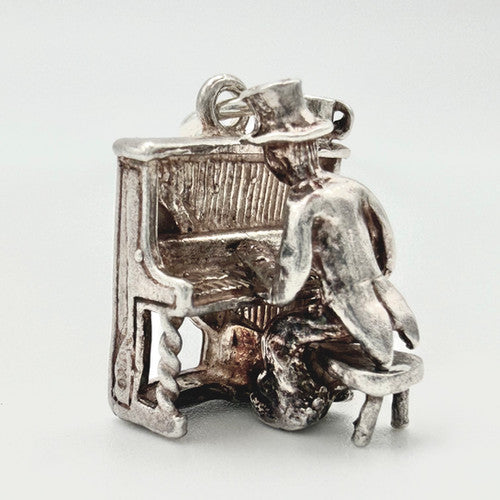 Vintage 925 Sterling Silver Articulated Pianist Charm CA23-26