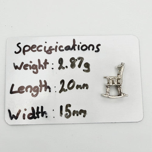 Vintage 925 Sterling Silver Rocking Chair Charm CA24-45