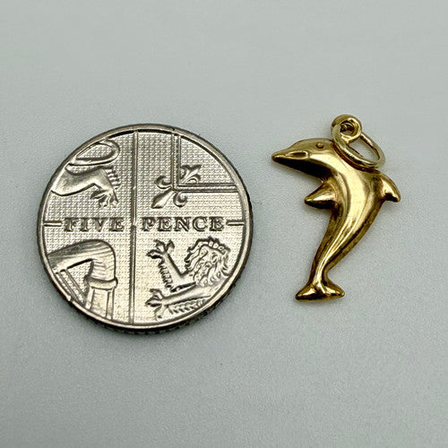 Vintage 9ct Yellow Gold Dolphin Charm PG52