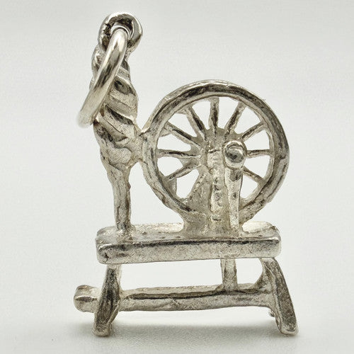 Vintage 925 Sterling Silver Spinning Wheel Charm CA24-79