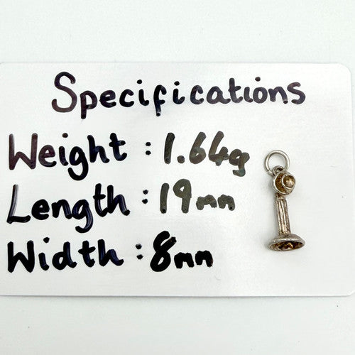 Vintage 925 Sterling Silver Telephone Charm CA28-10