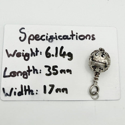 Vintage 925 Sterling Silver Baby Rattle Charm CA23-5